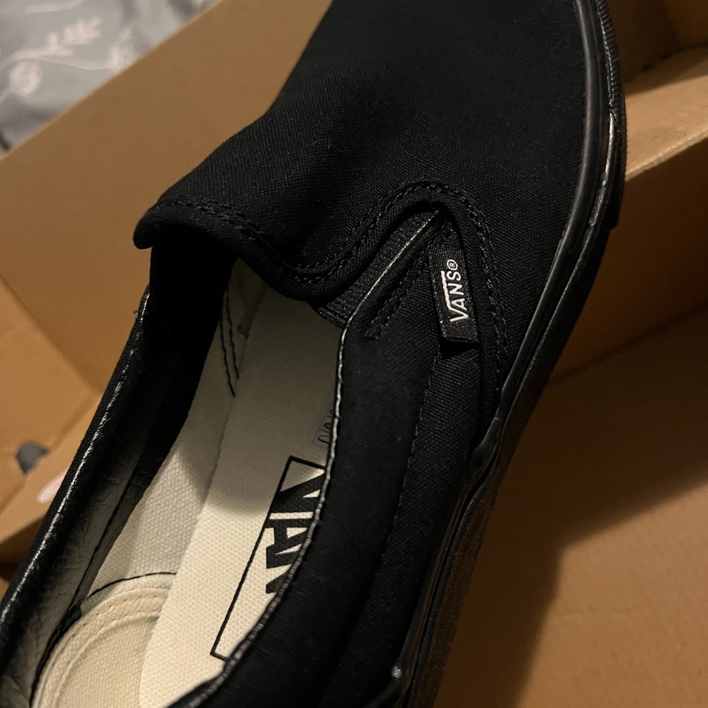 Vans Black Canvas Slip-On Sneakers - Picture 7 of 11